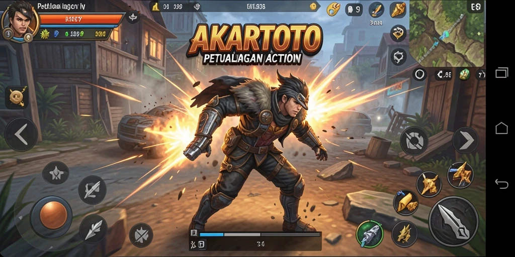 Tampilan seru dari gameplay AKARTOTO yang penuh aksi.