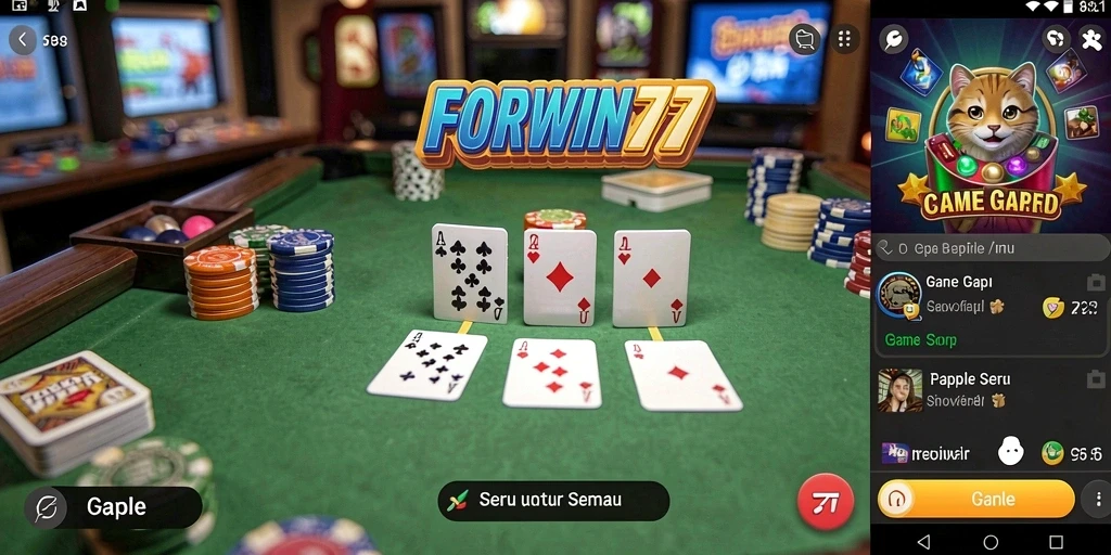 Tampilan menarik dari gameplay Gaple FORWIN77 yang mengasyikkan.
