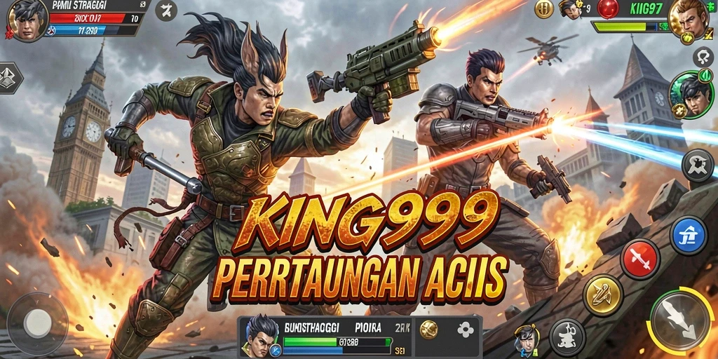 Screenshot KING999 menunjukkan pertarungan aksi yang mendebarkan.