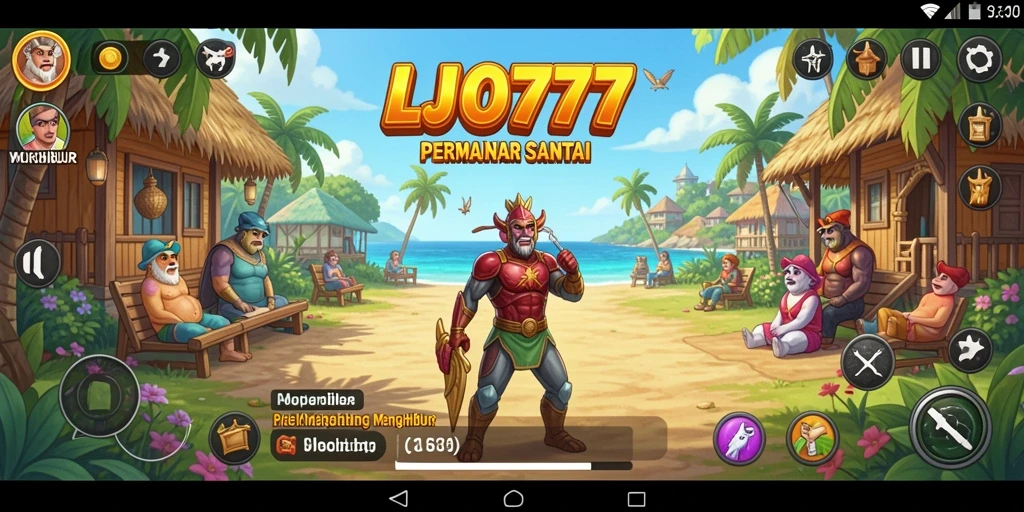 Screenshot utama LJO777 menampilkan gameplay santai yang menyenangkan.