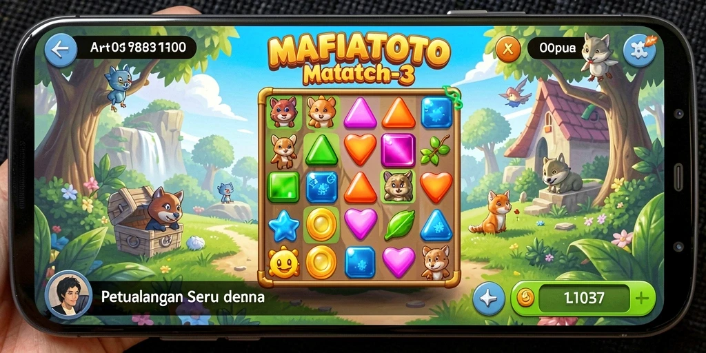 Tampilan gameplay seru Match-3 di MAFIATOTO.