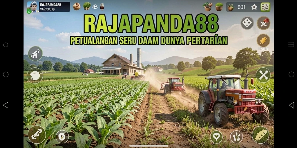 Screenshot utama RAJAPANDA88 menampilkan pengalaman gameplay pertanian yang seru.