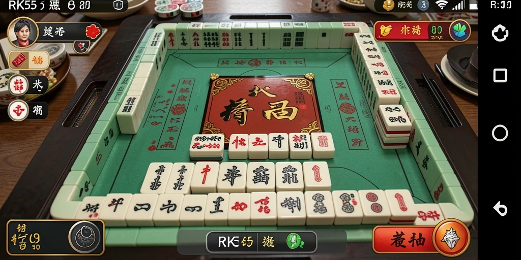 Screenshot RK55 menunjukkan gameplay Mahjong yang menarik dan menantang.