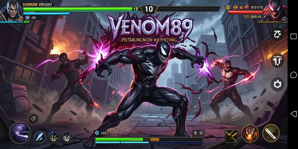 Tampilan gameplay mendebarkan dari VENOM889 saat pertarungan berlangsung.