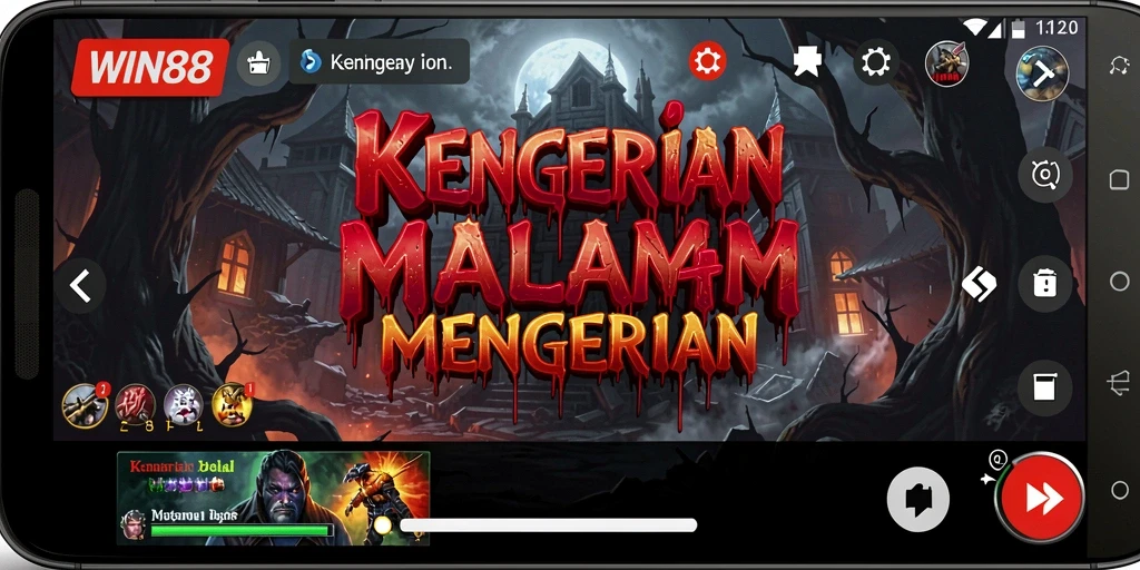 Screenshot gameplay WIN88 dengan suasana horror yang mencekam.